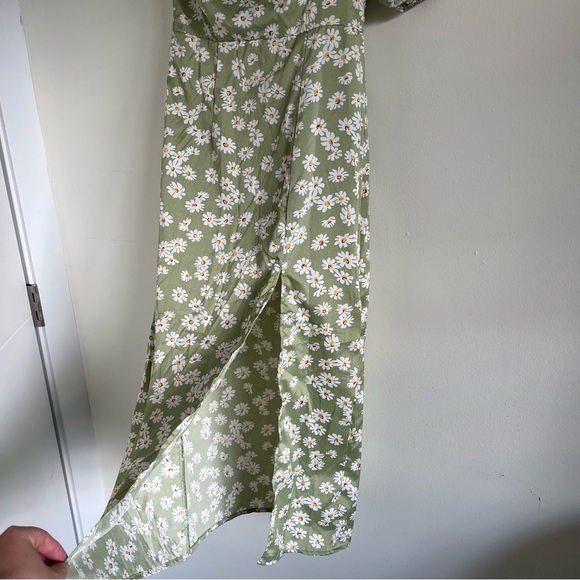 🆕 One Shoulder Daisy Green Midi Dress - Picture 4 of 10